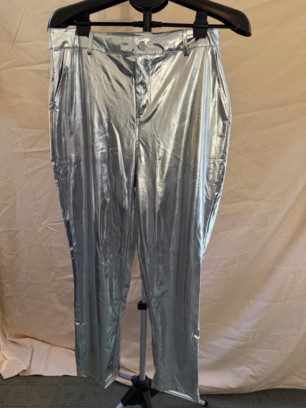 Men's Metallic Silver Dress Pants - Modern Tailored Shine